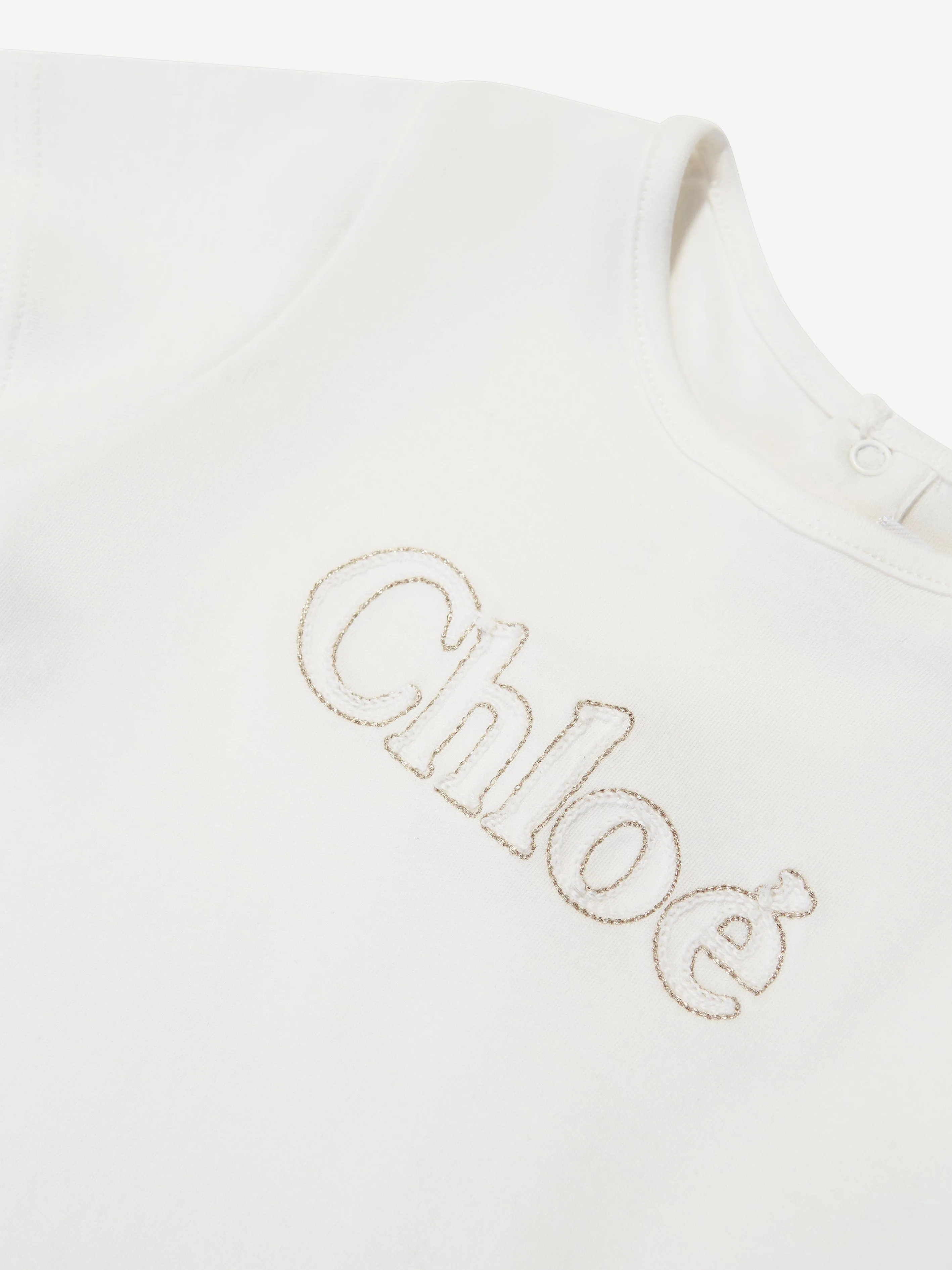 Chloé Baby Girls Embroidered Logo T-Shirt in White