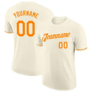 Custom Cream Bay Orange Performance T-Shirt