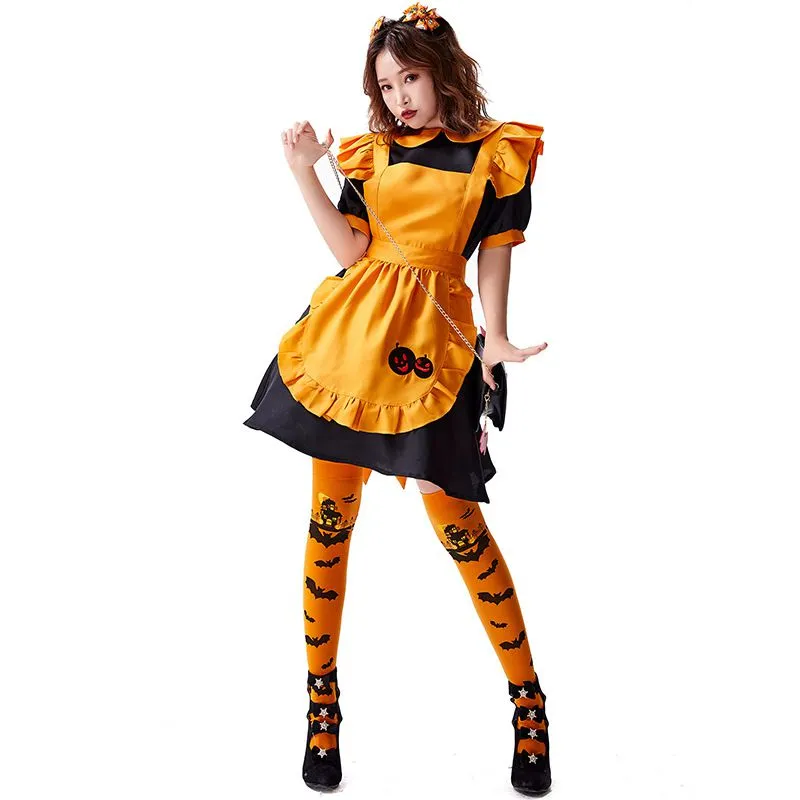 Dark Love Halloween Pumpkin Maid Lolita Dress