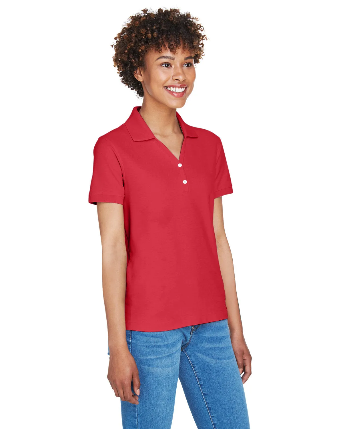 Devon & Jones Ladies' Pima Piqué Y-Collar Polo