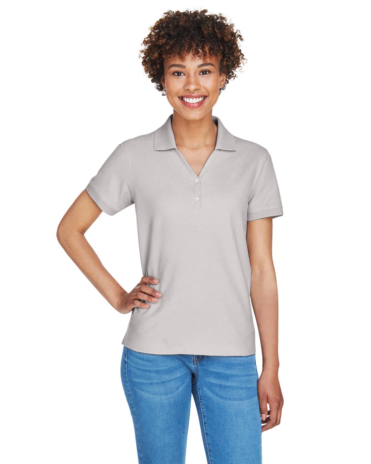 Devon & Jones Ladies' Pima Piqué Y-Collar Polo