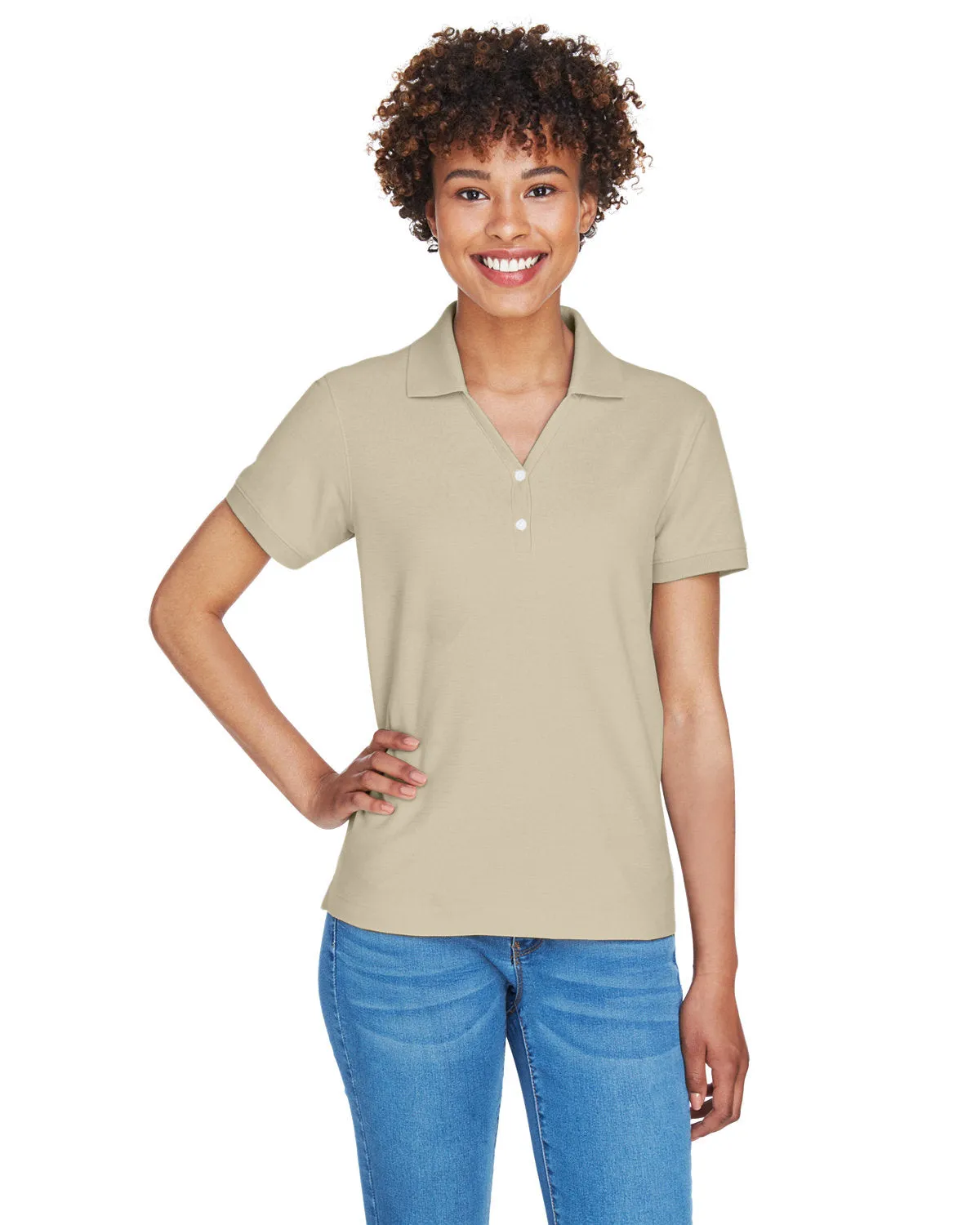 Devon & Jones Ladies' Pima Piqué Y-Collar Polo