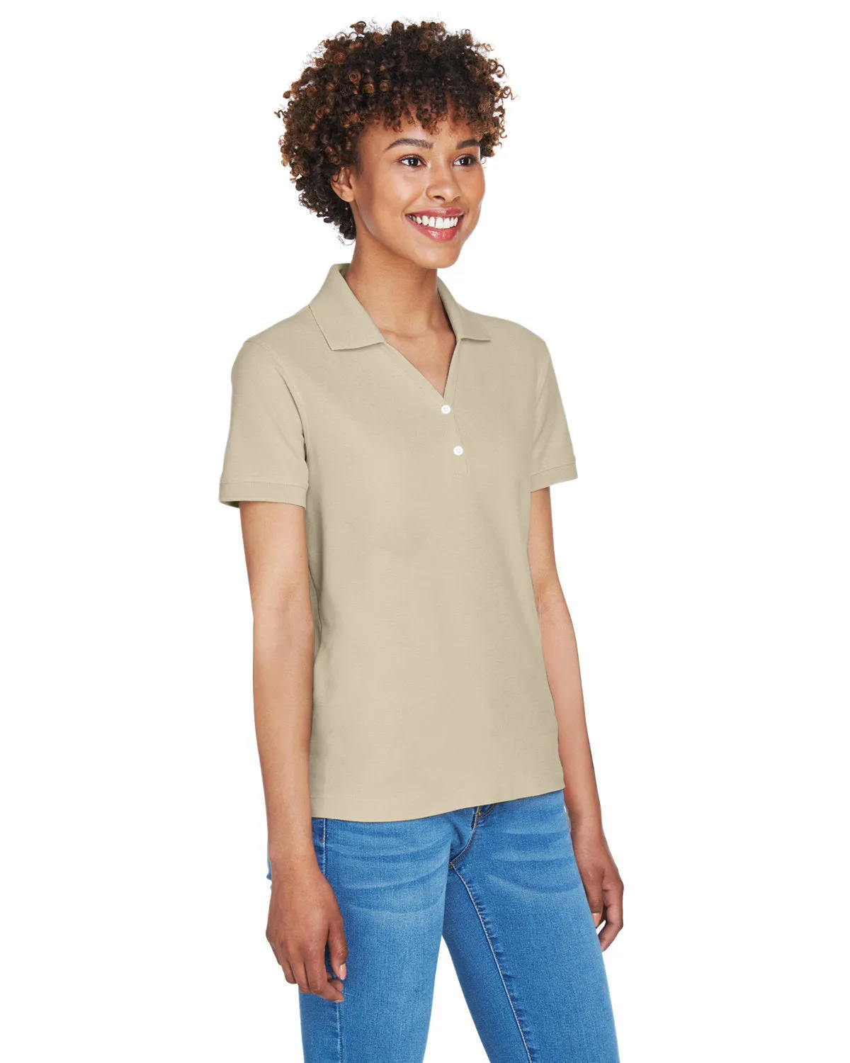 Devon & Jones Ladies' Pima Piqué Y-Collar Polo