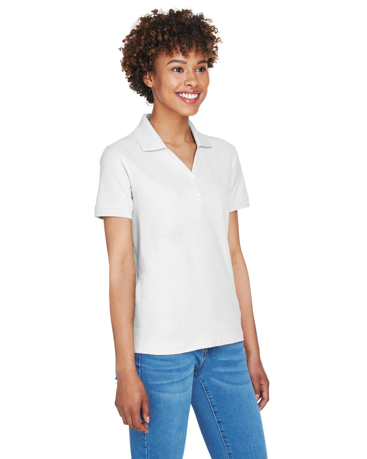 Devon & Jones Ladies' Pima Piqué Y-Collar Polo