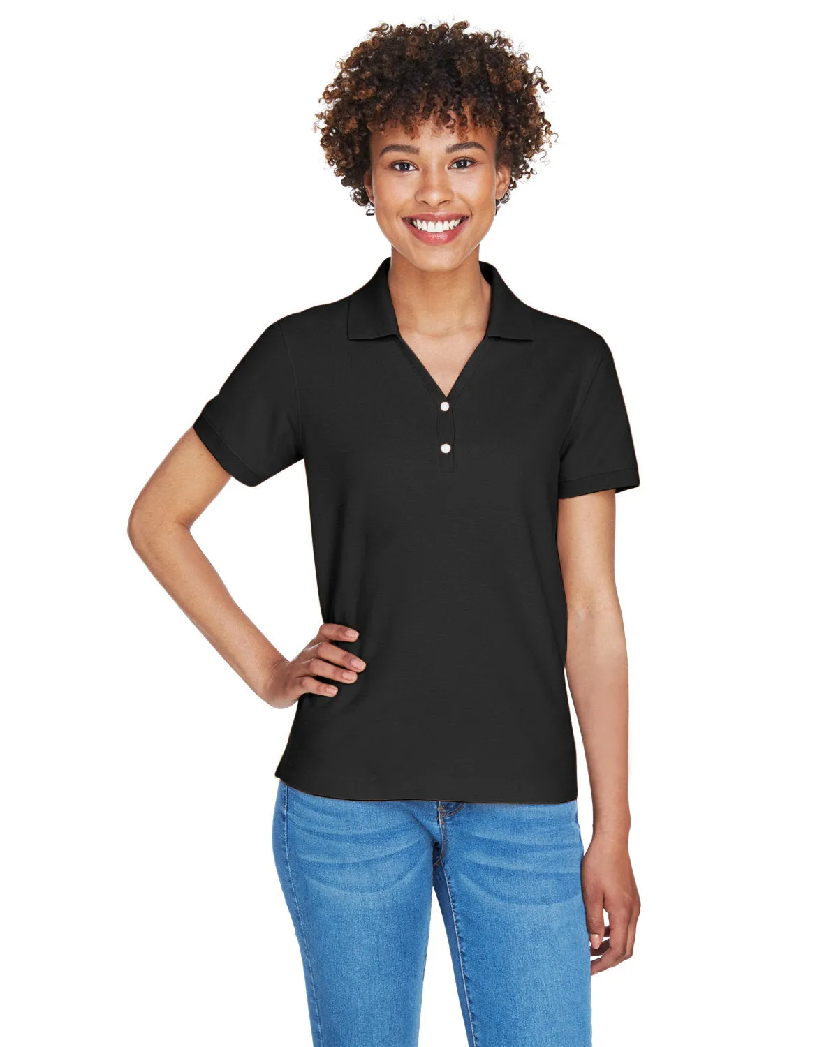 Devon & Jones Ladies' Pima Piqué Y-Collar Polo