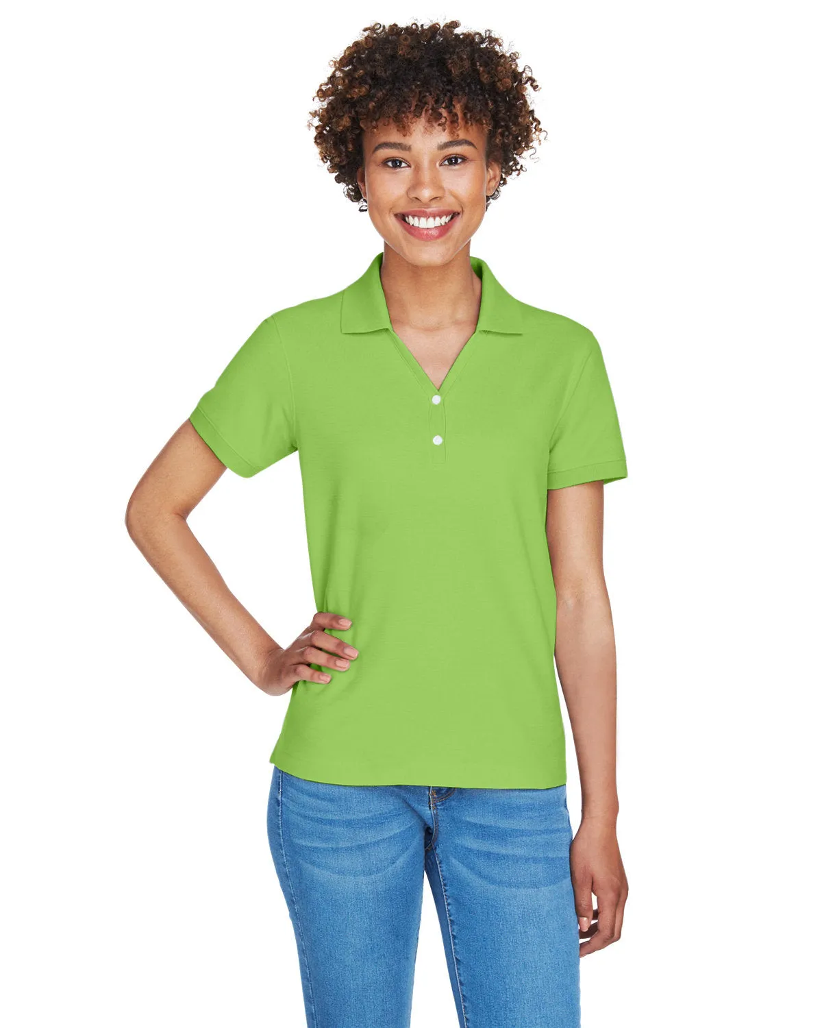 Devon & Jones Ladies' Pima Piqué Y-Collar Polo