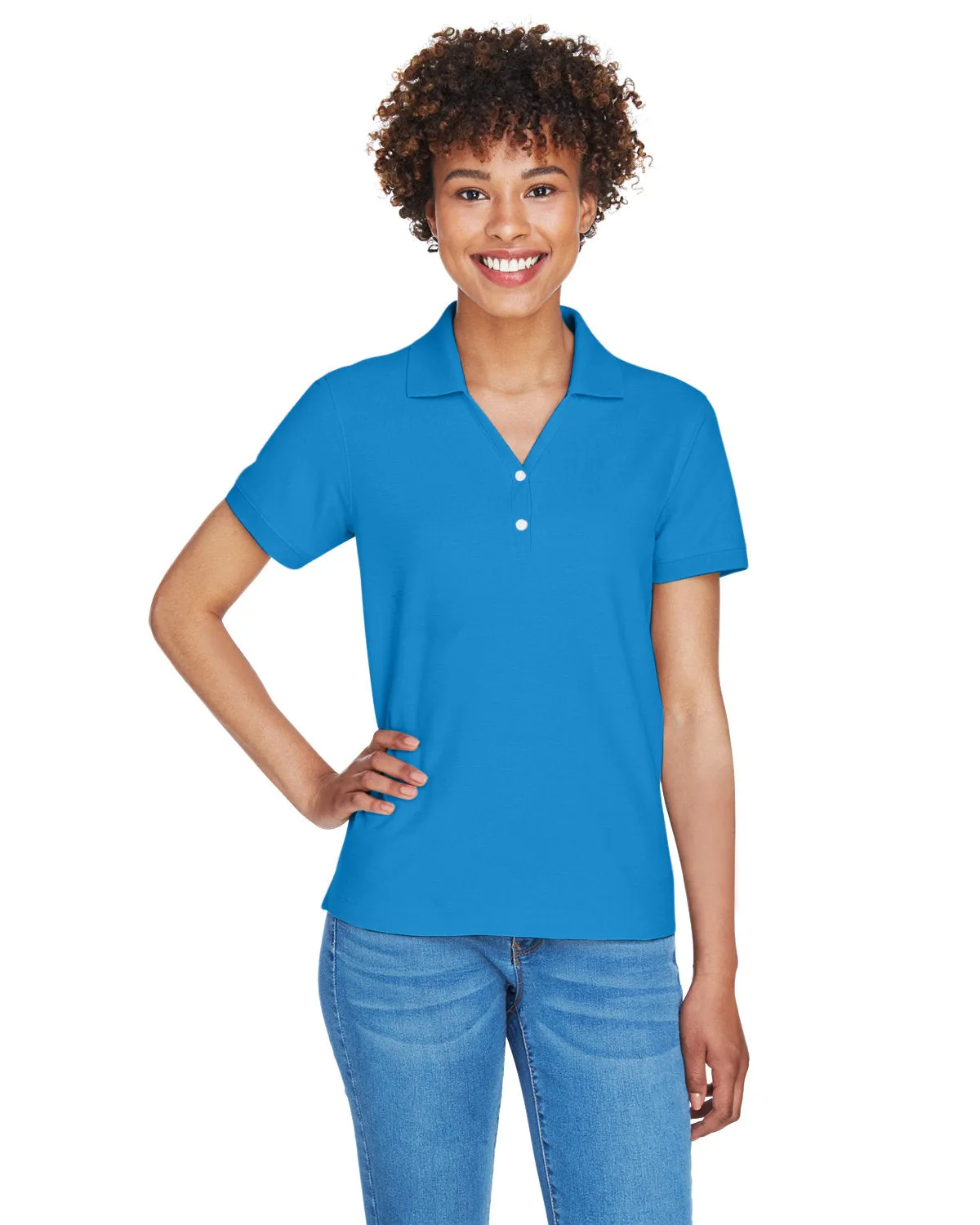 Devon & Jones Ladies' Pima Piqué Y-Collar Polo