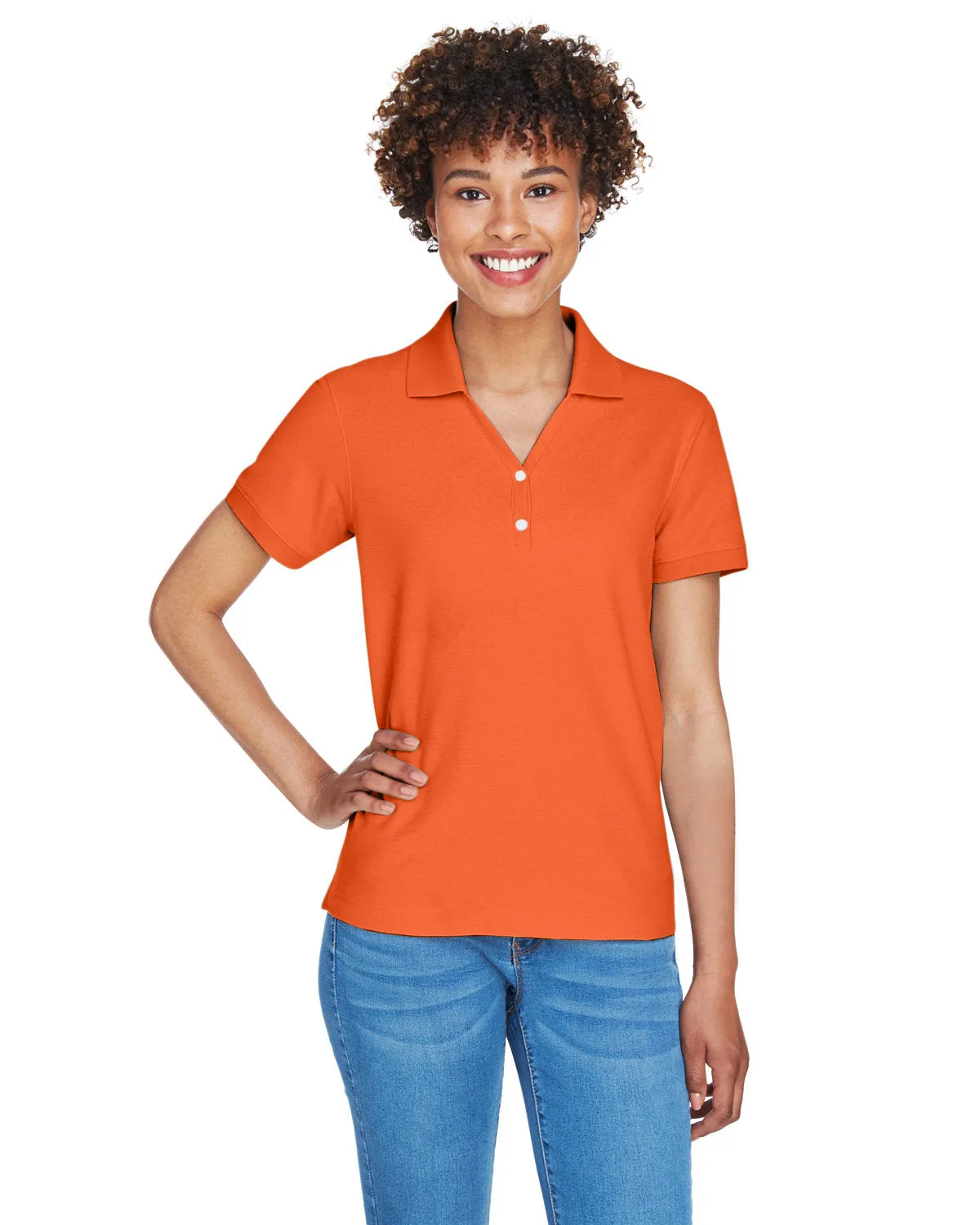 Devon & Jones Ladies' Pima Piqué Y-Collar Polo