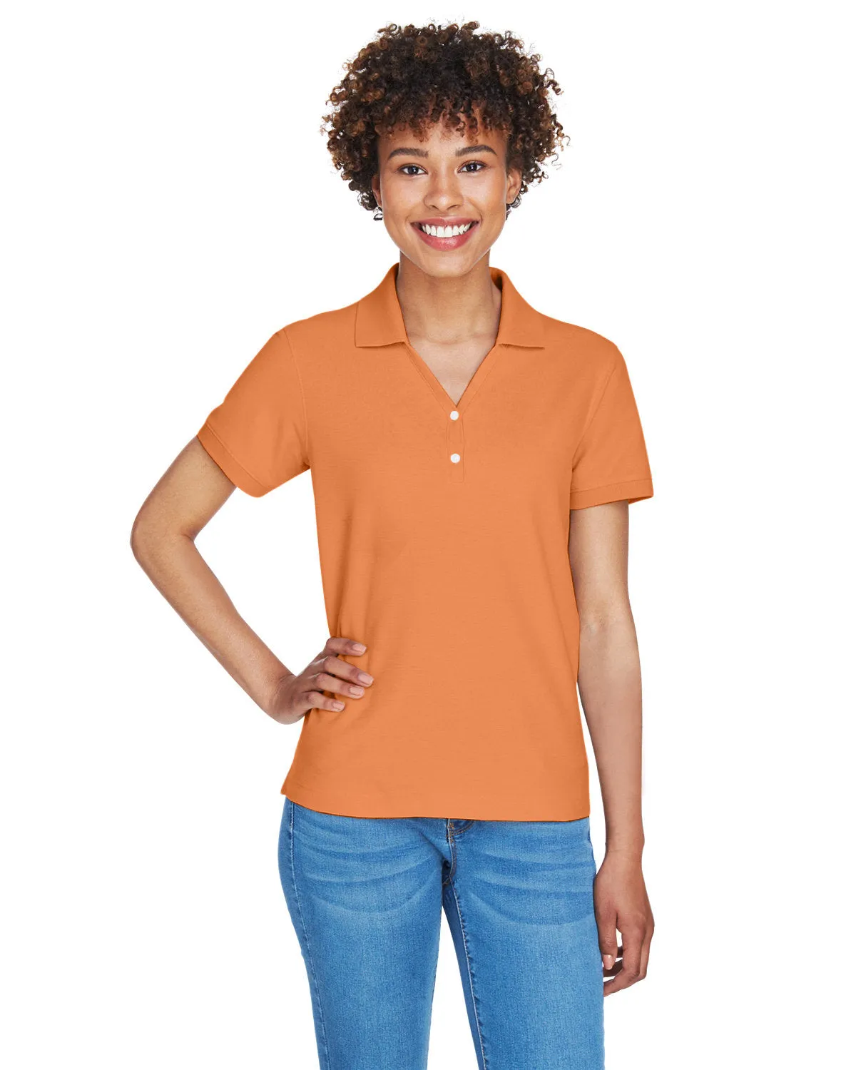 Devon & Jones Ladies' Pima Piqué Y-Collar Polo