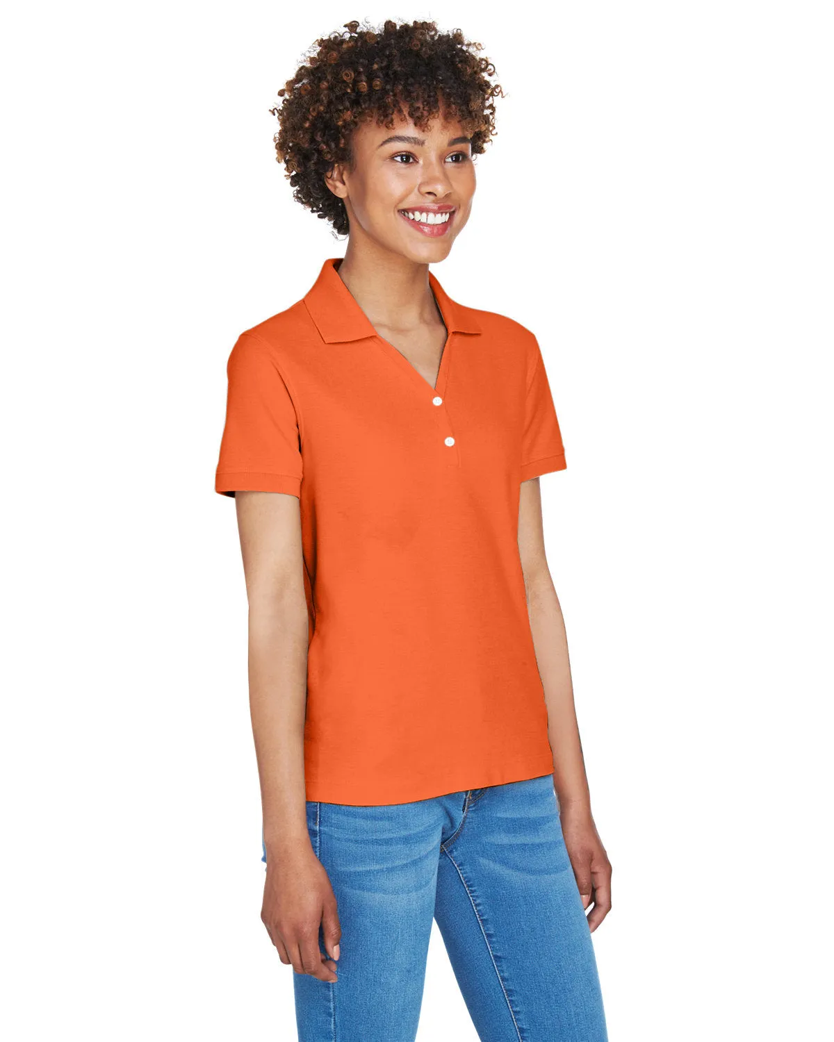 Devon & Jones Ladies' Pima Piqué Y-Collar Polo