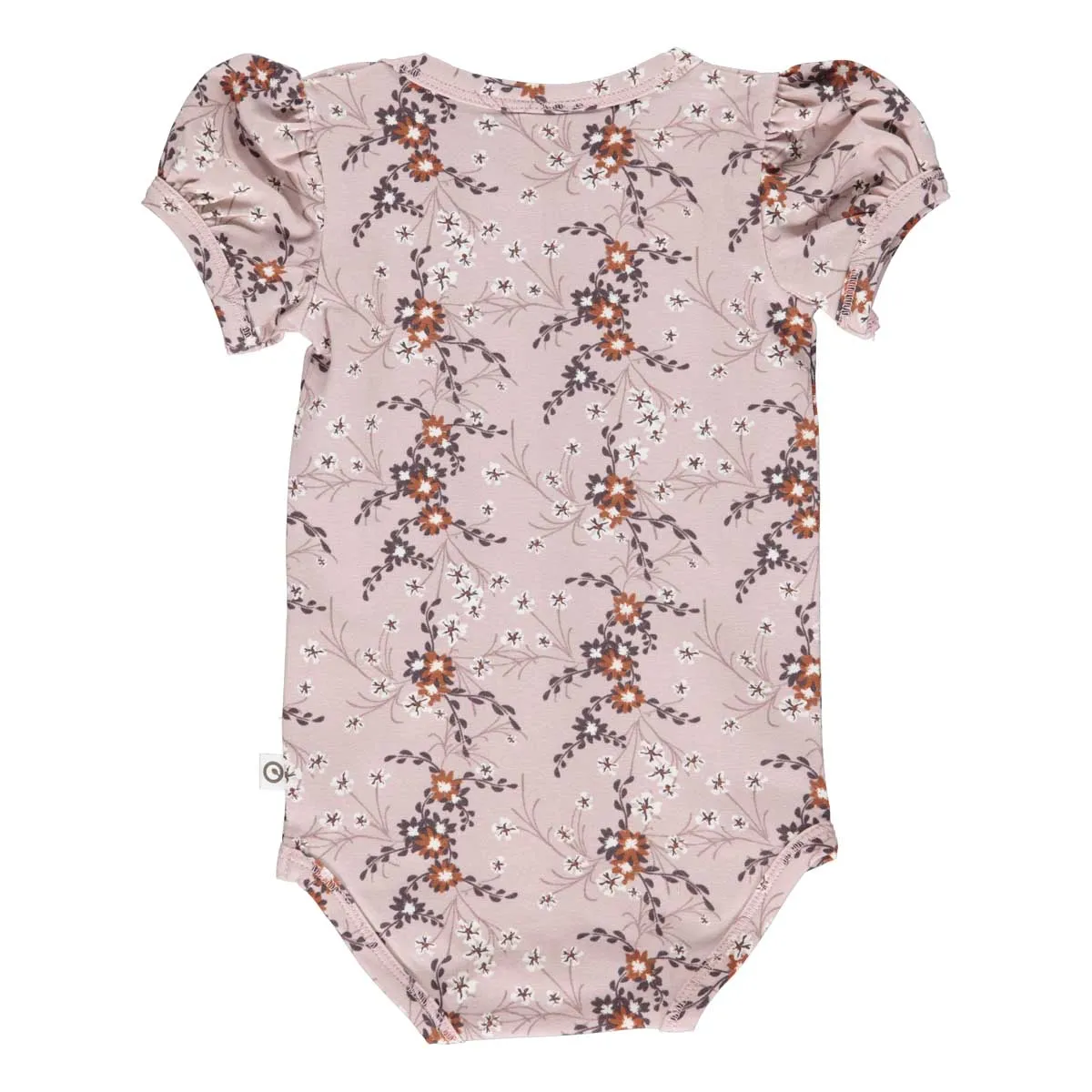 Geranium print short sleeve bodysuit