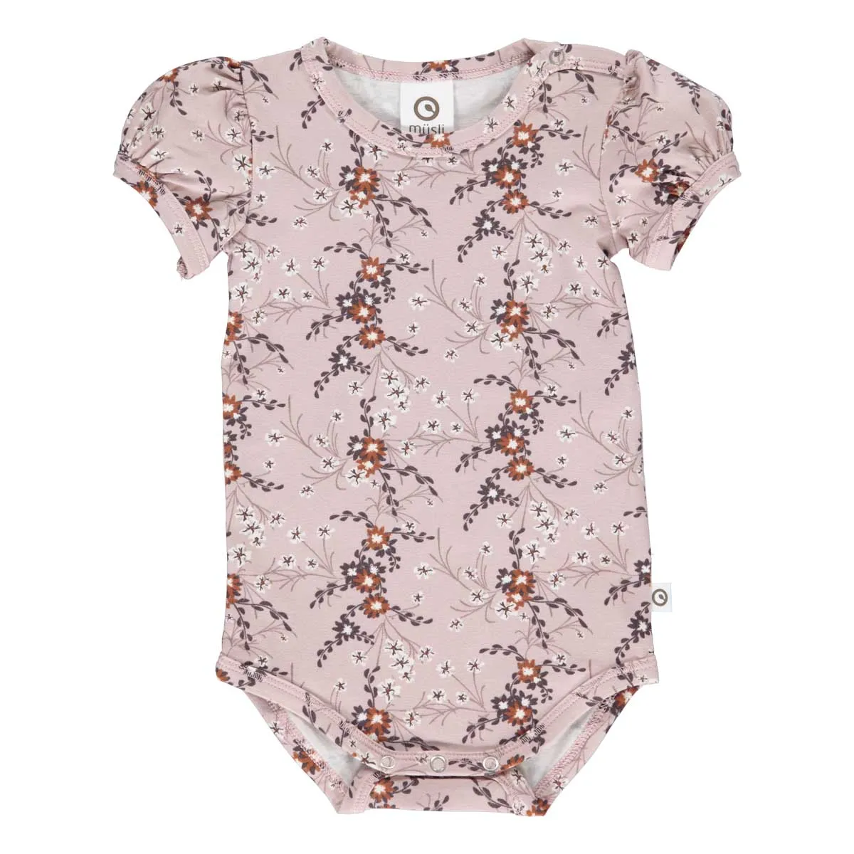 Geranium print short sleeve bodysuit