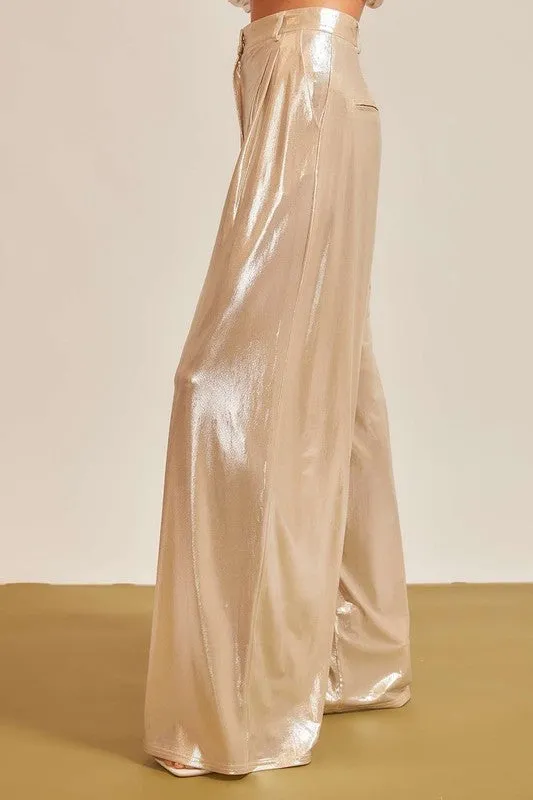 Gia metallic Pant, Gold