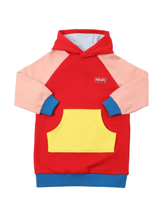 Kenzo Kids   Color block cotton sweat dress w/logo 