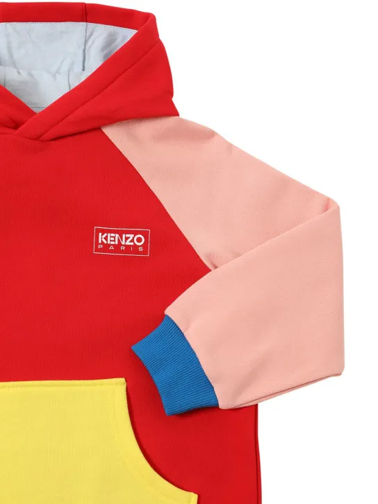 Kenzo Kids   Color block cotton sweat dress w/logo 