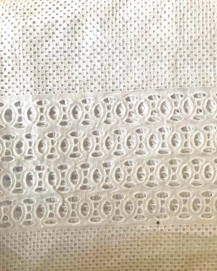 Layered White Lace Fabric