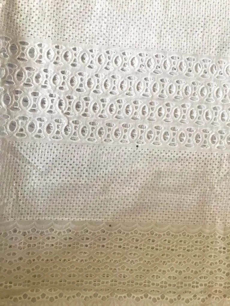 Layered White Lace Fabric