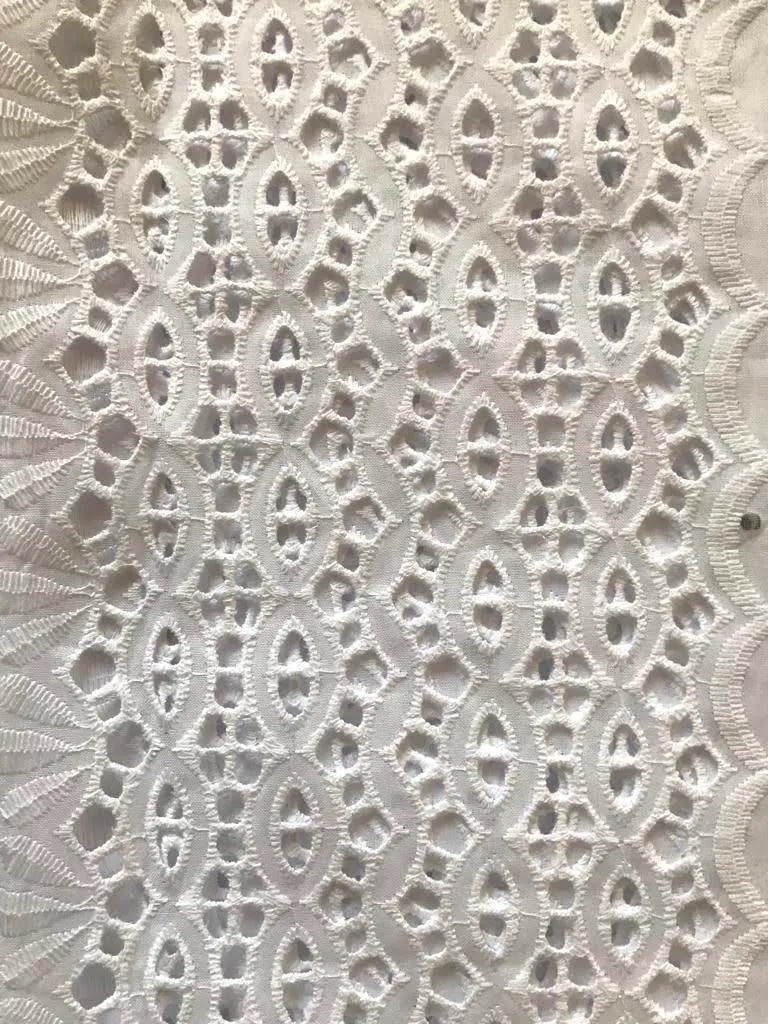 Layered White Lace Fabric