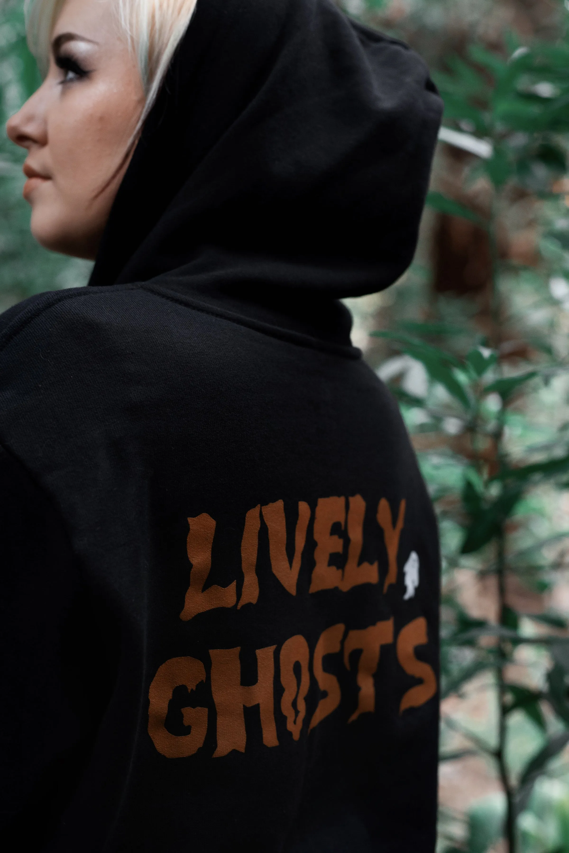 Lively Ghosts "Ghostie" Unisex Logo Zip-Up Hoodie