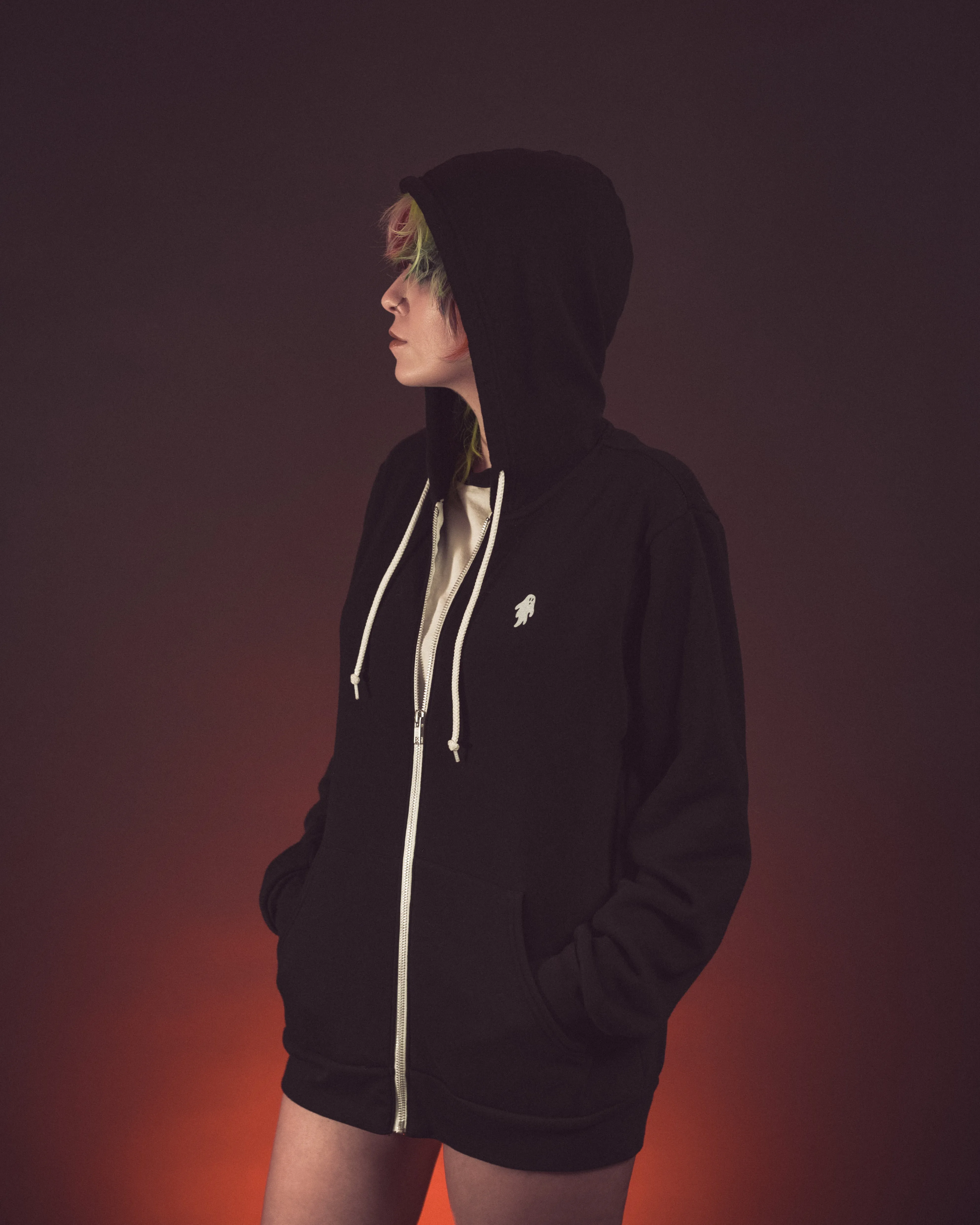 Lively Ghosts "Ghostie" Unisex Logo Zip-Up Hoodie