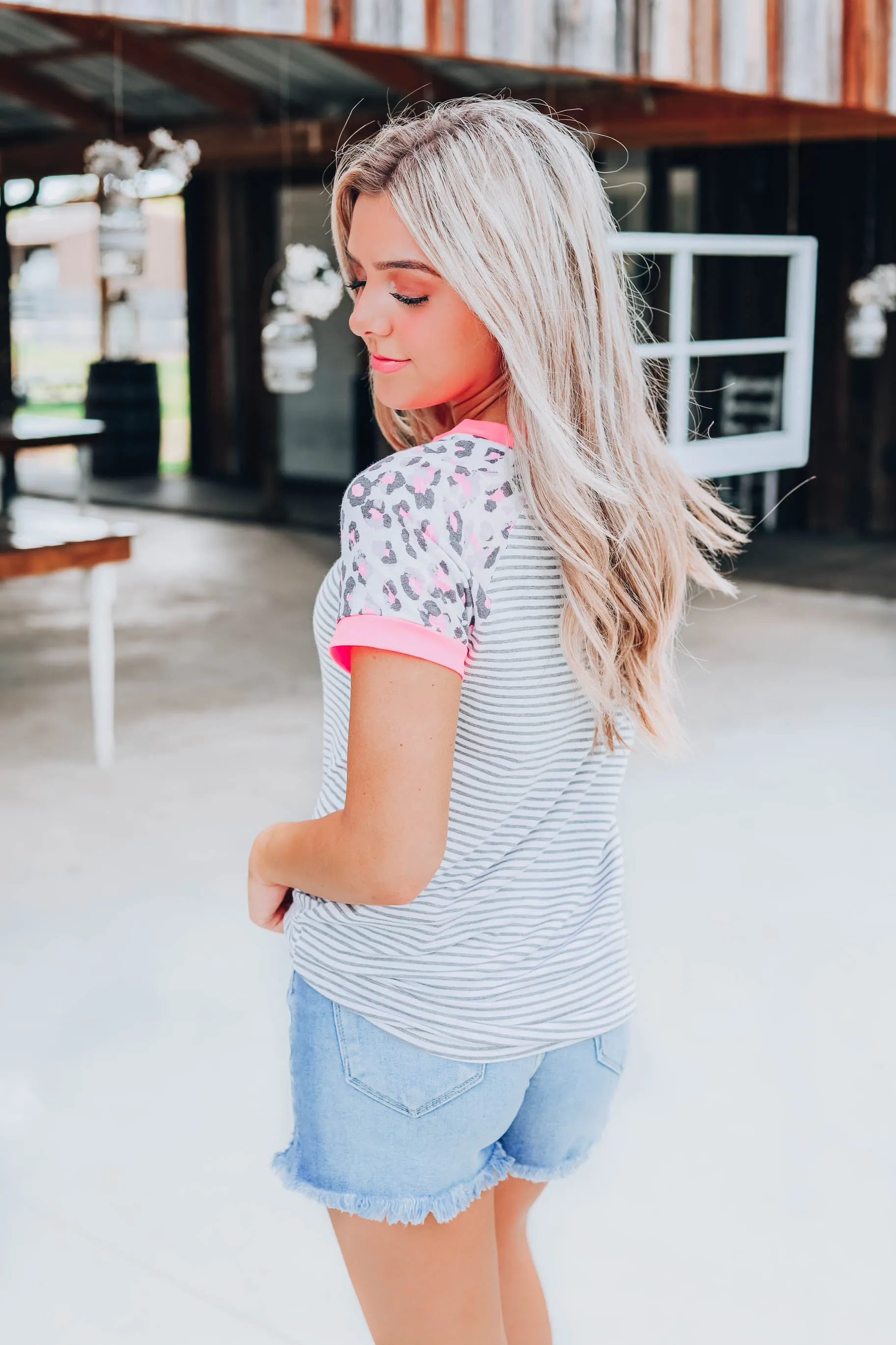 Lively Leopard Neon Top - Pink