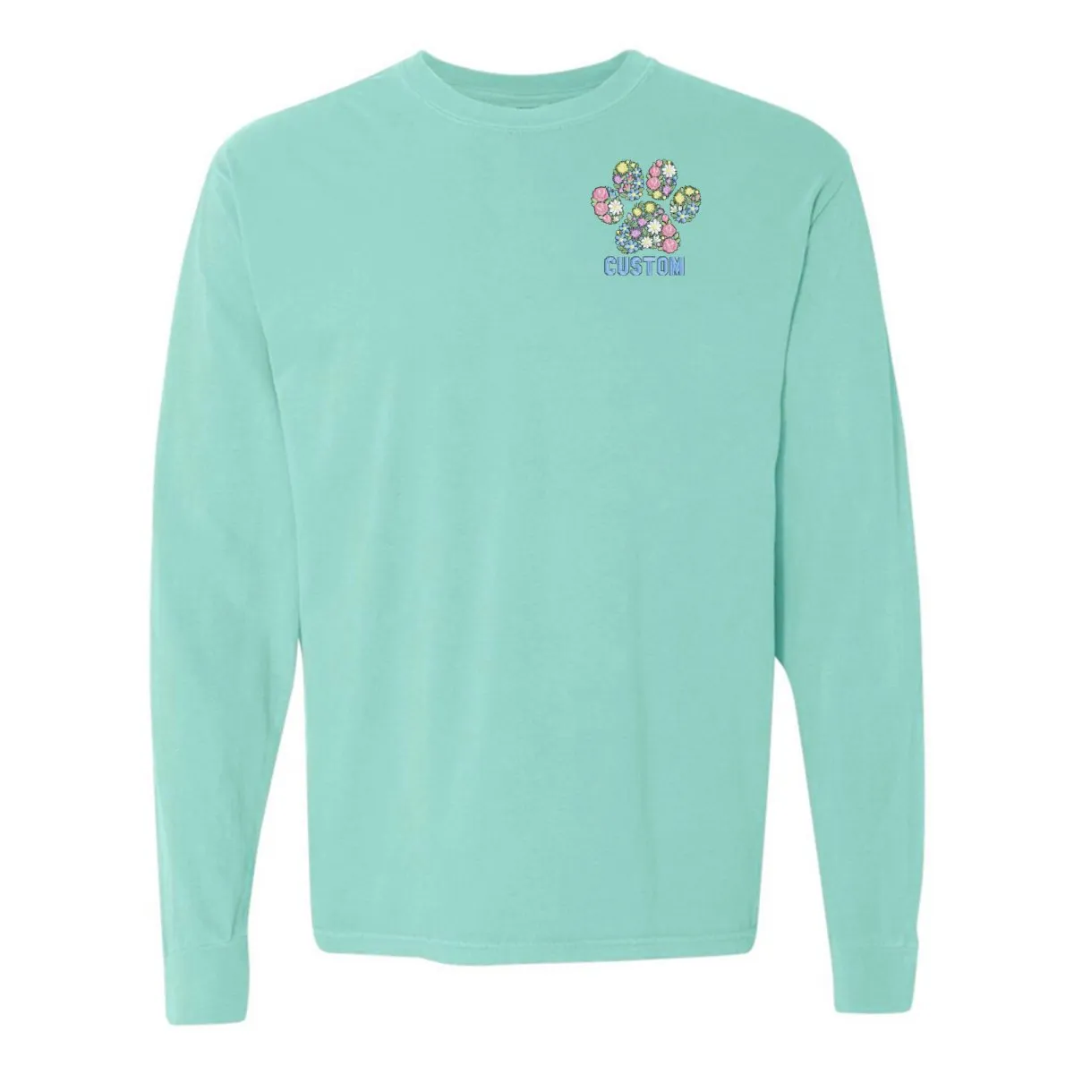 Make It Yours™ 'Floral Paw Print' Long Sleeve T-Shirt