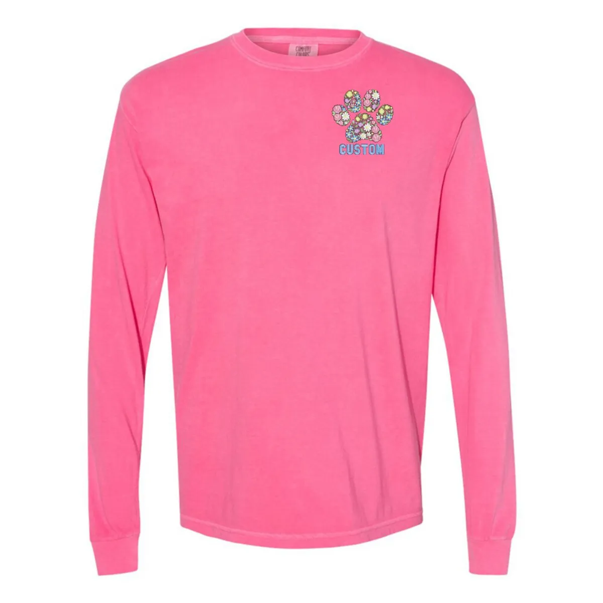 Make It Yours™ 'Floral Paw Print' Long Sleeve T-Shirt