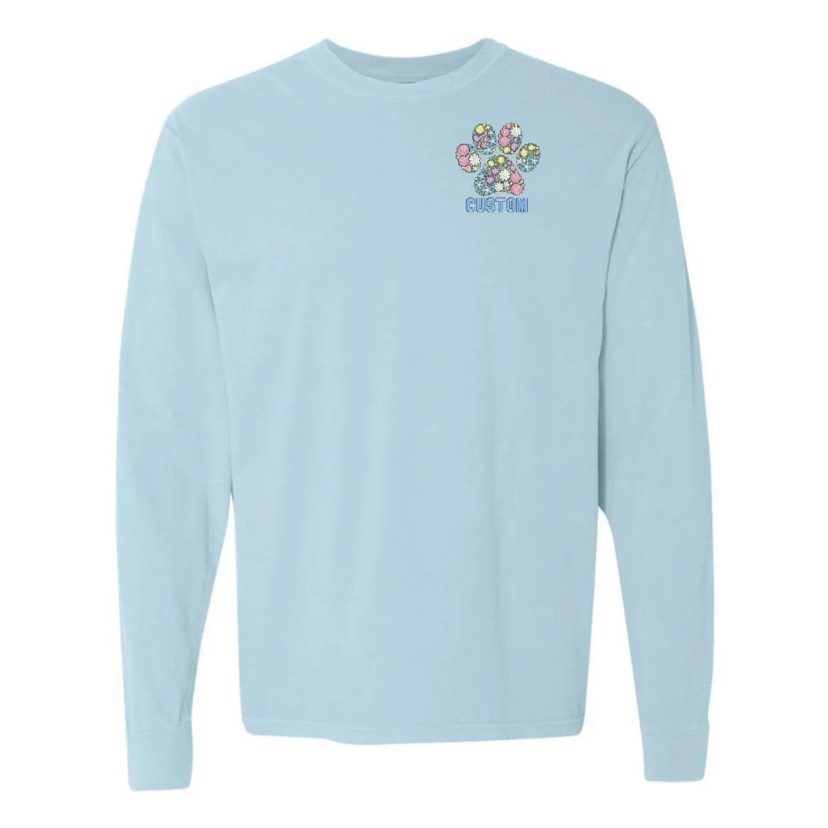 Make It Yours™ 'Floral Paw Print' Long Sleeve T-Shirt