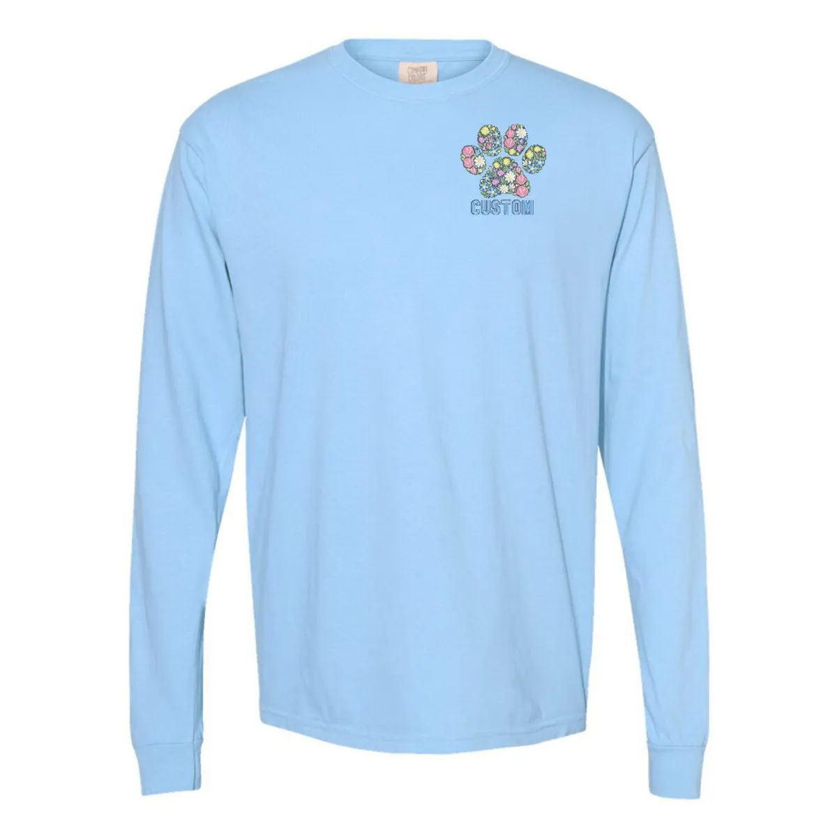 Make It Yours™ 'Floral Paw Print' Long Sleeve T-Shirt