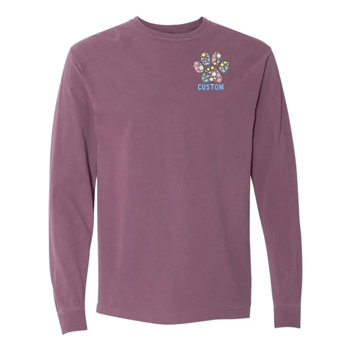 Make It Yours™ 'Floral Paw Print' Long Sleeve T-Shirt