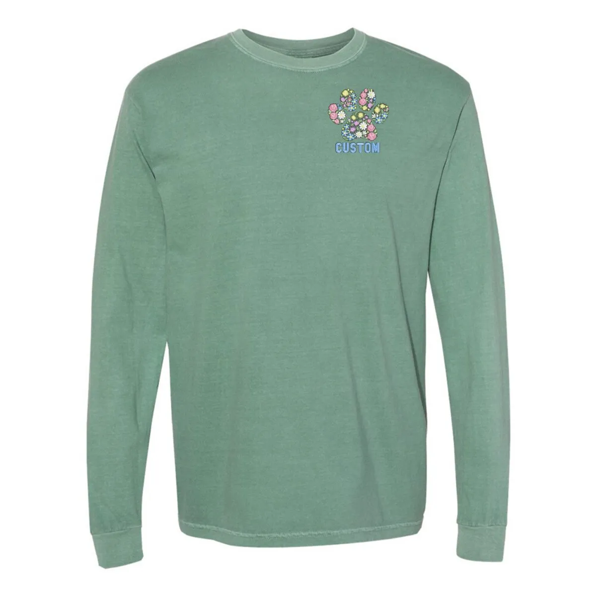 Make It Yours™ 'Floral Paw Print' Long Sleeve T-Shirt