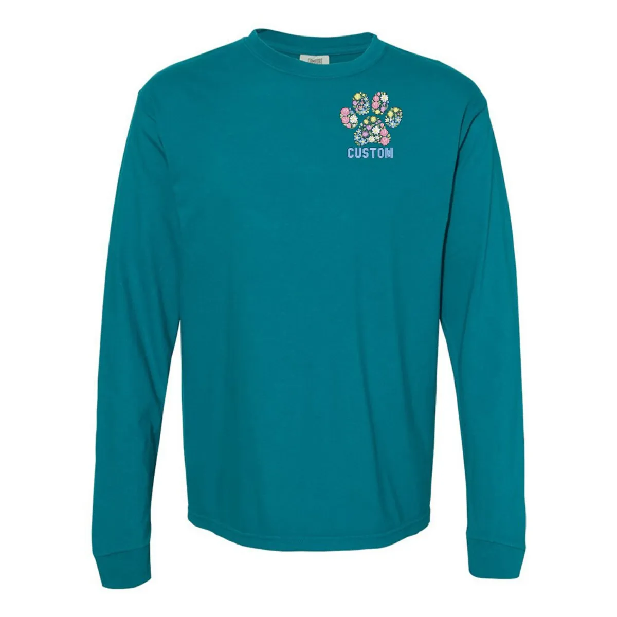 Make It Yours™ 'Floral Paw Print' Long Sleeve T-Shirt