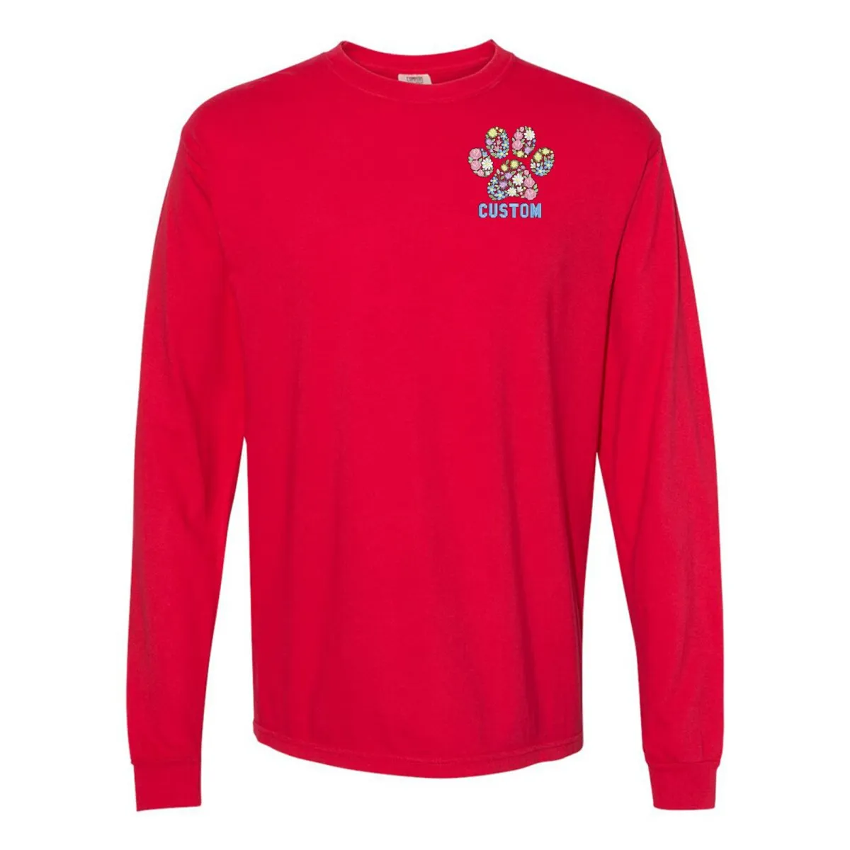 Make It Yours™ 'Floral Paw Print' Long Sleeve T-Shirt