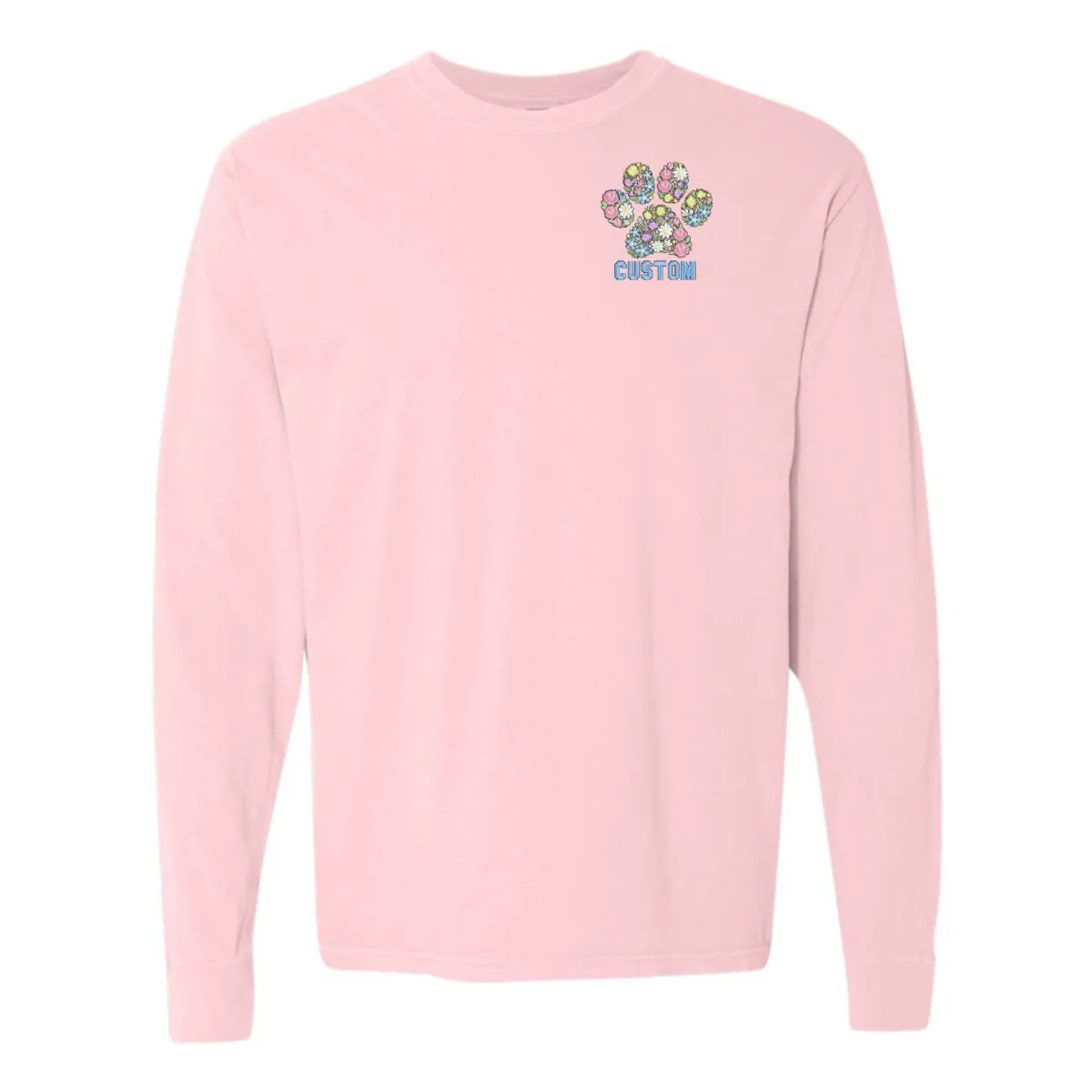 Make It Yours™ 'Floral Paw Print' Long Sleeve T-Shirt