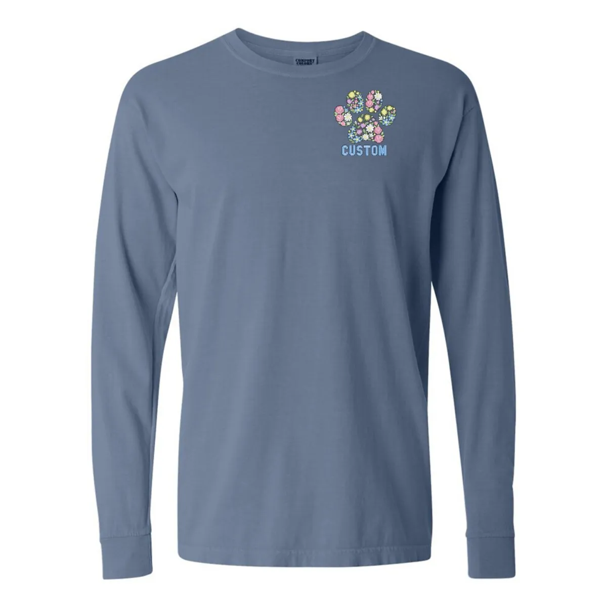 Make It Yours™ 'Floral Paw Print' Long Sleeve T-Shirt