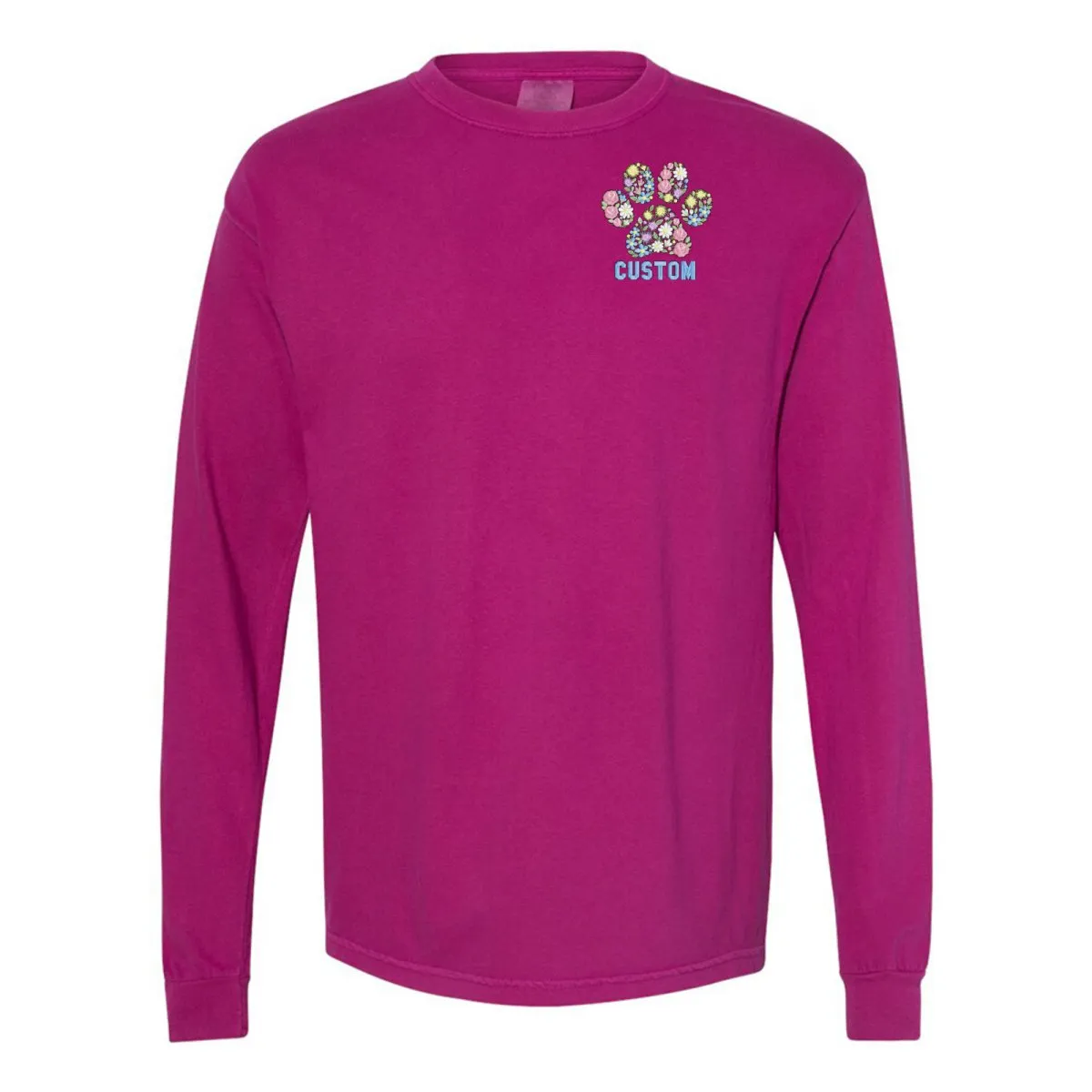 Make It Yours™ 'Floral Paw Print' Long Sleeve T-Shirt