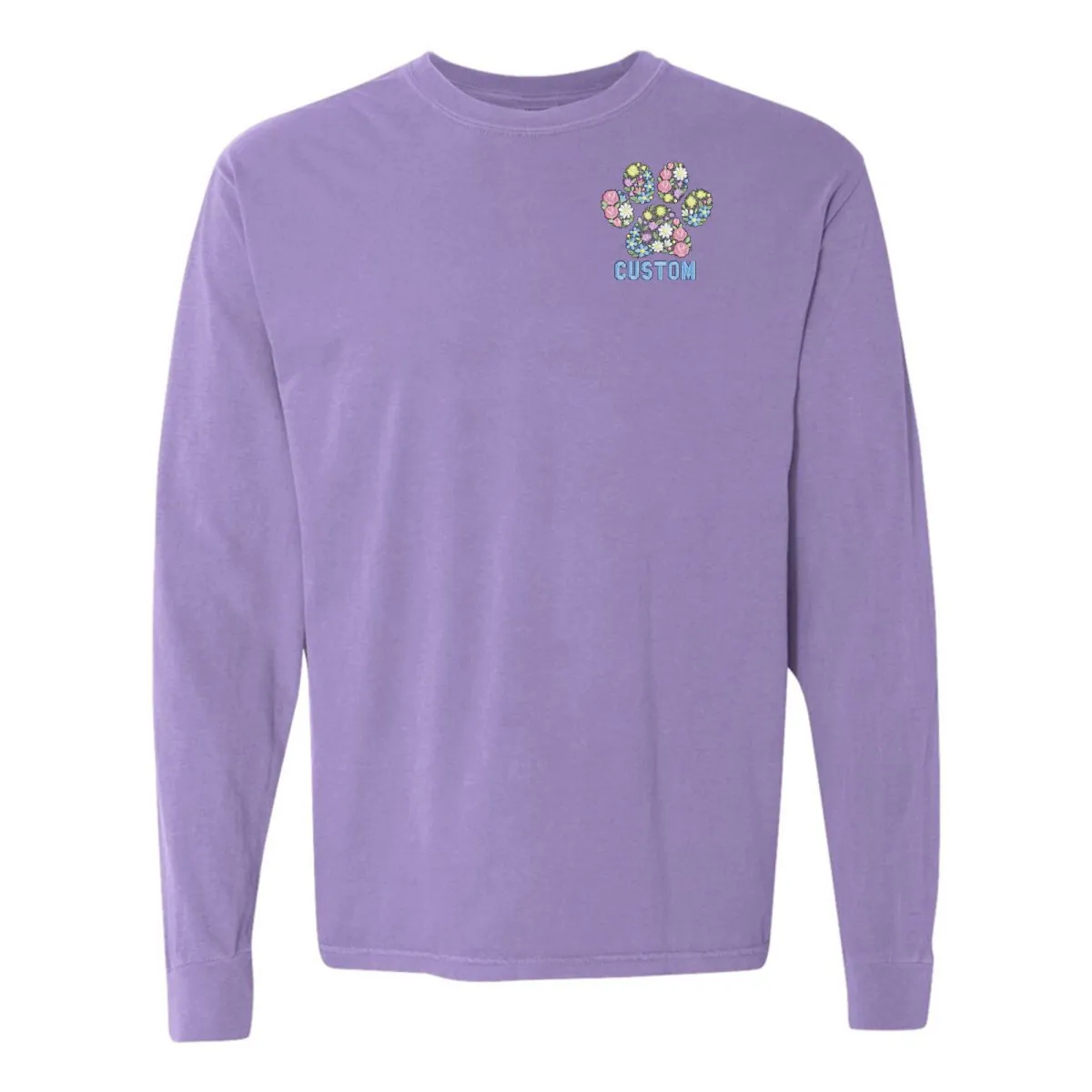 Make It Yours™ 'Floral Paw Print' Long Sleeve T-Shirt