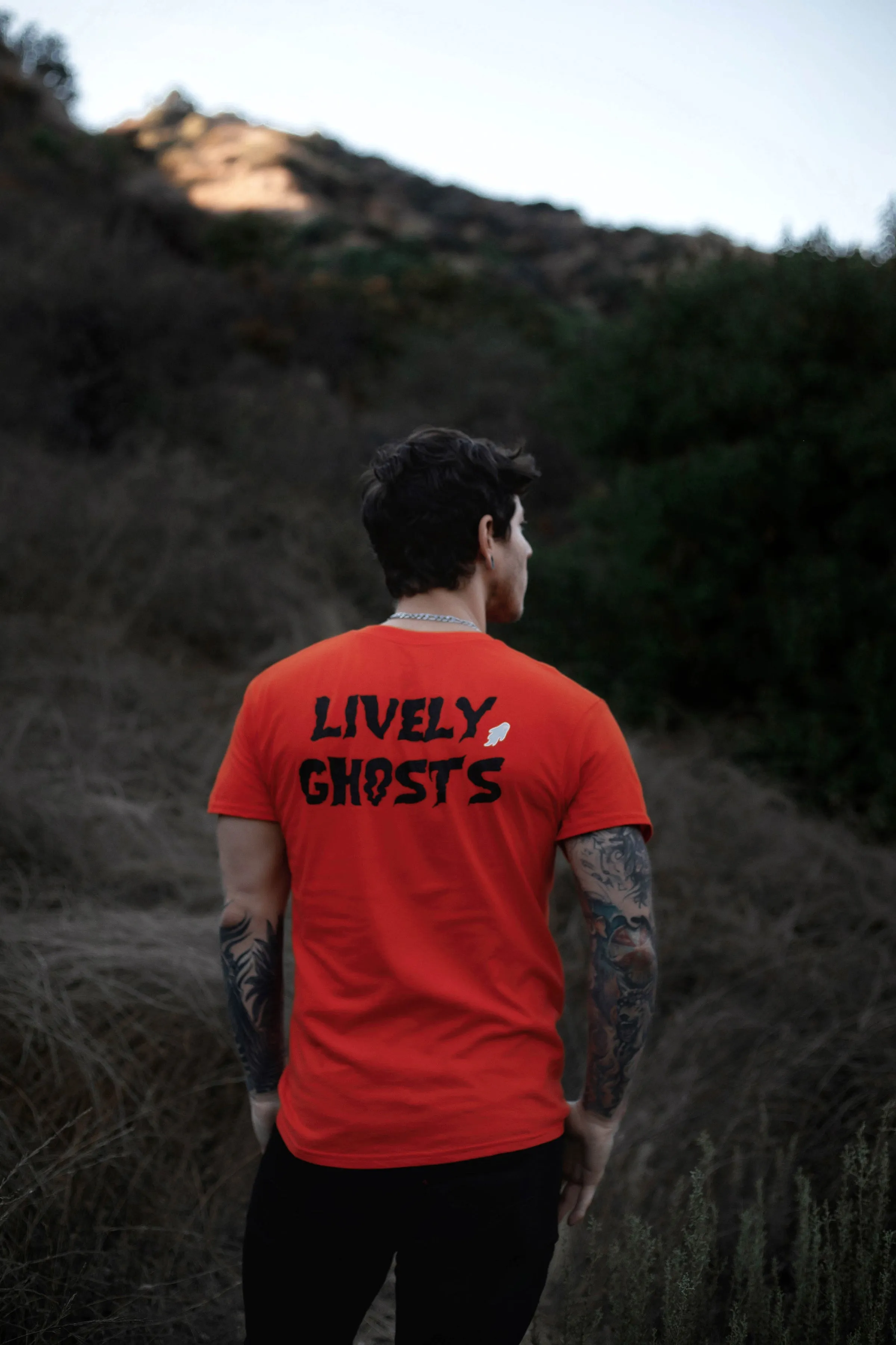 Orange Lively Ghosts "Ghostie" Unisex Logo Tee