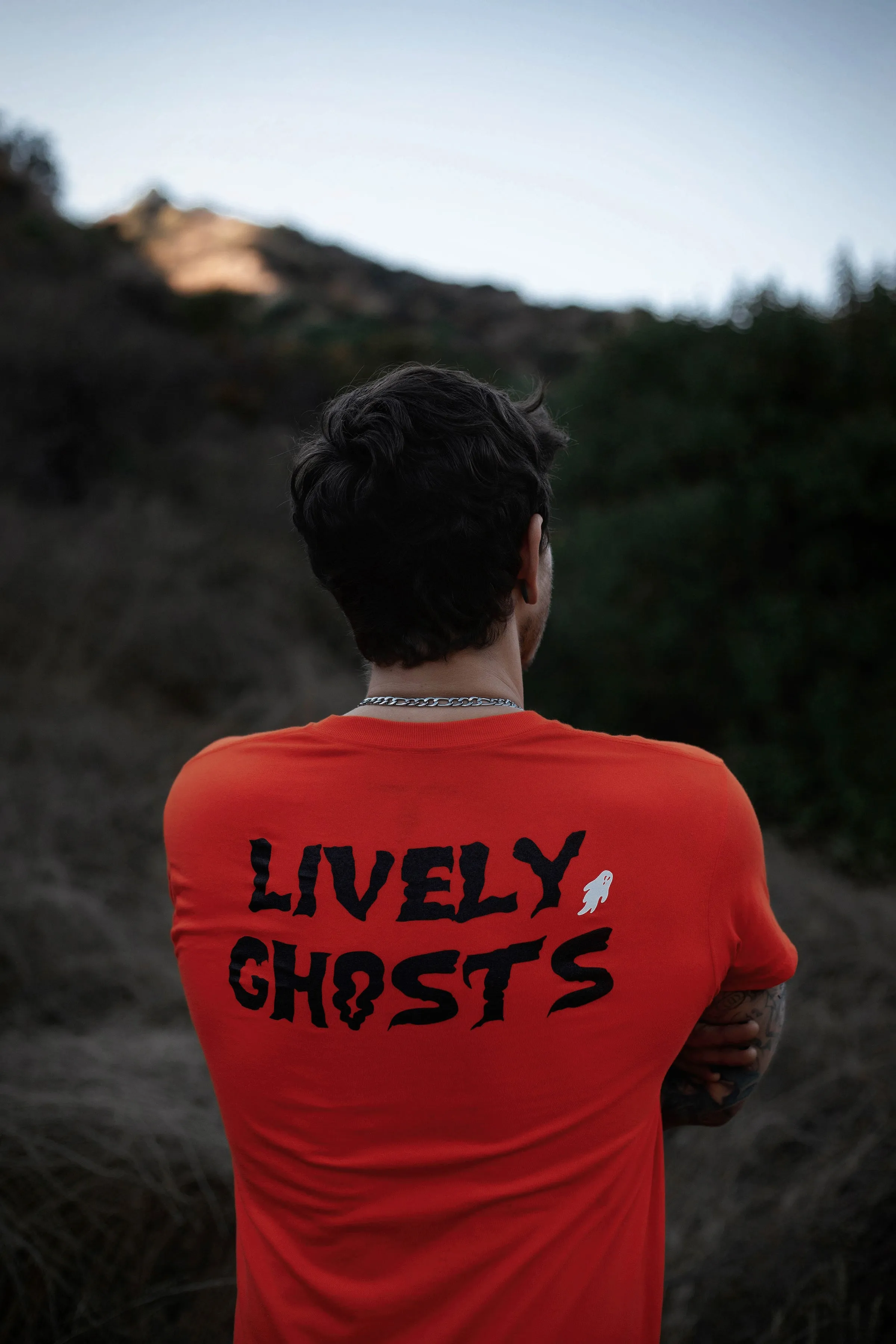 Orange Lively Ghosts "Ghostie" Unisex Logo Tee