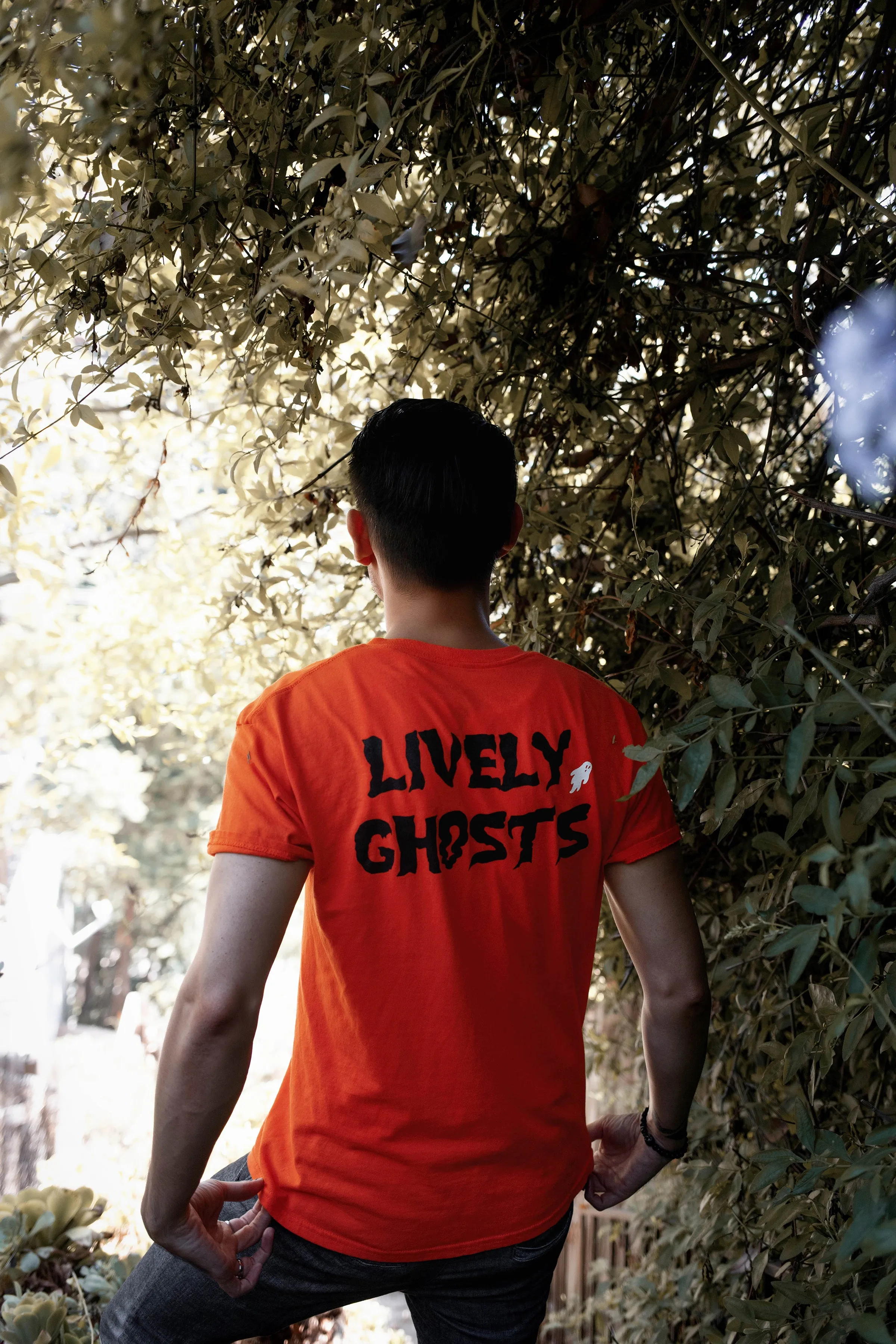 Orange Lively Ghosts "Ghostie" Unisex Logo Tee