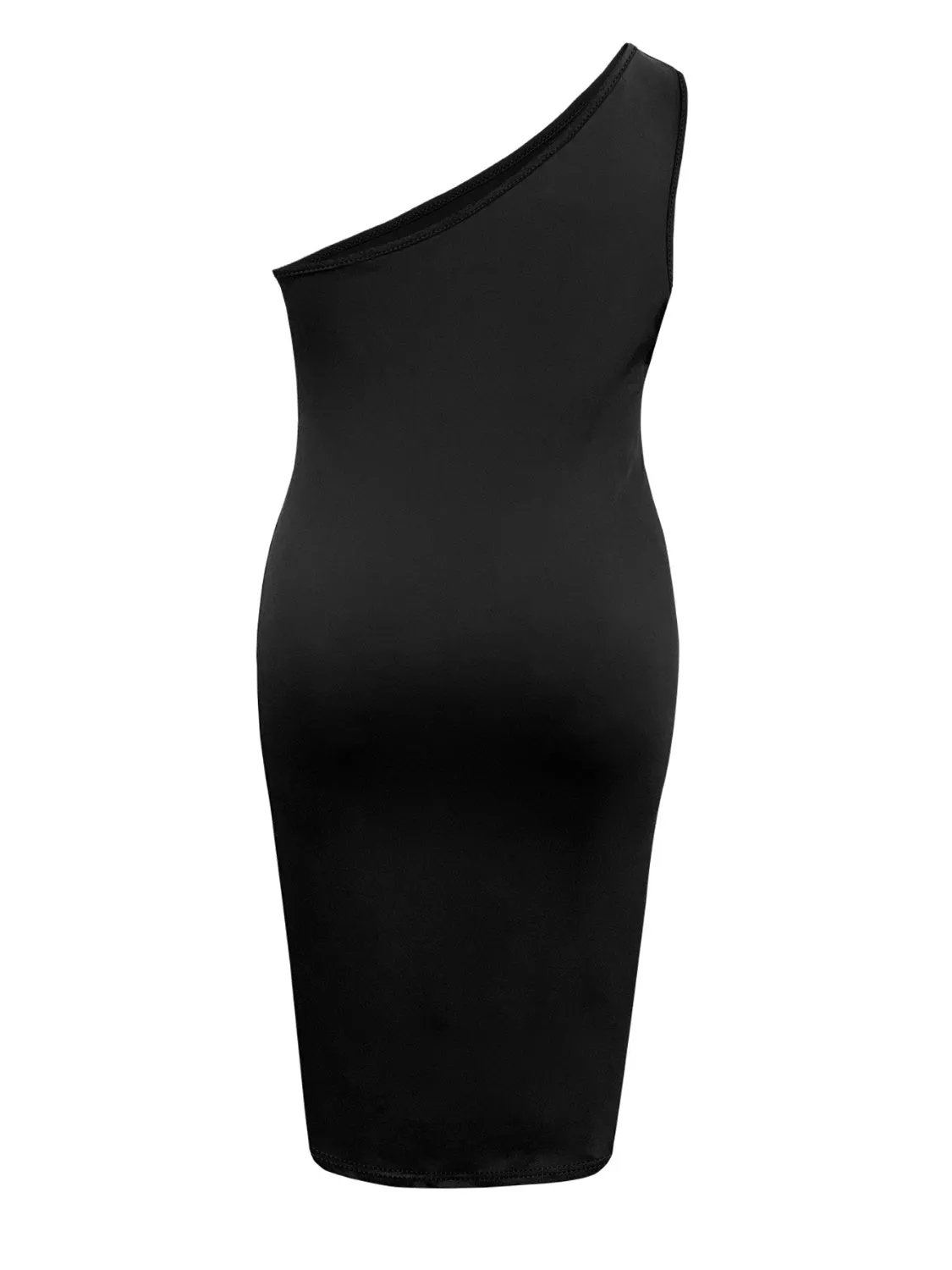 Plus Size Twisted One Shoulder Midi Dress