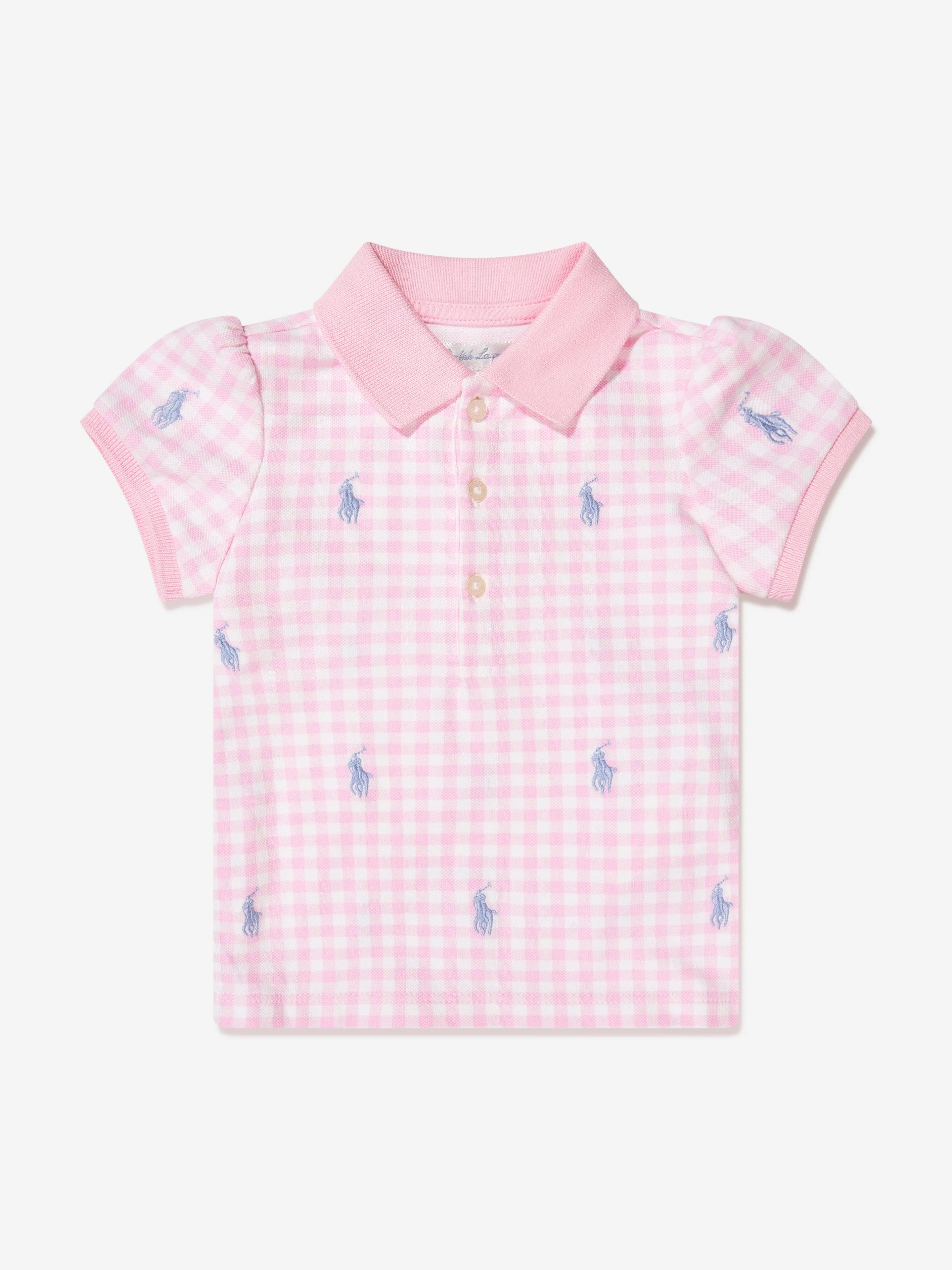 Ralph Lauren Baby Girls Logo Short Set in Pink