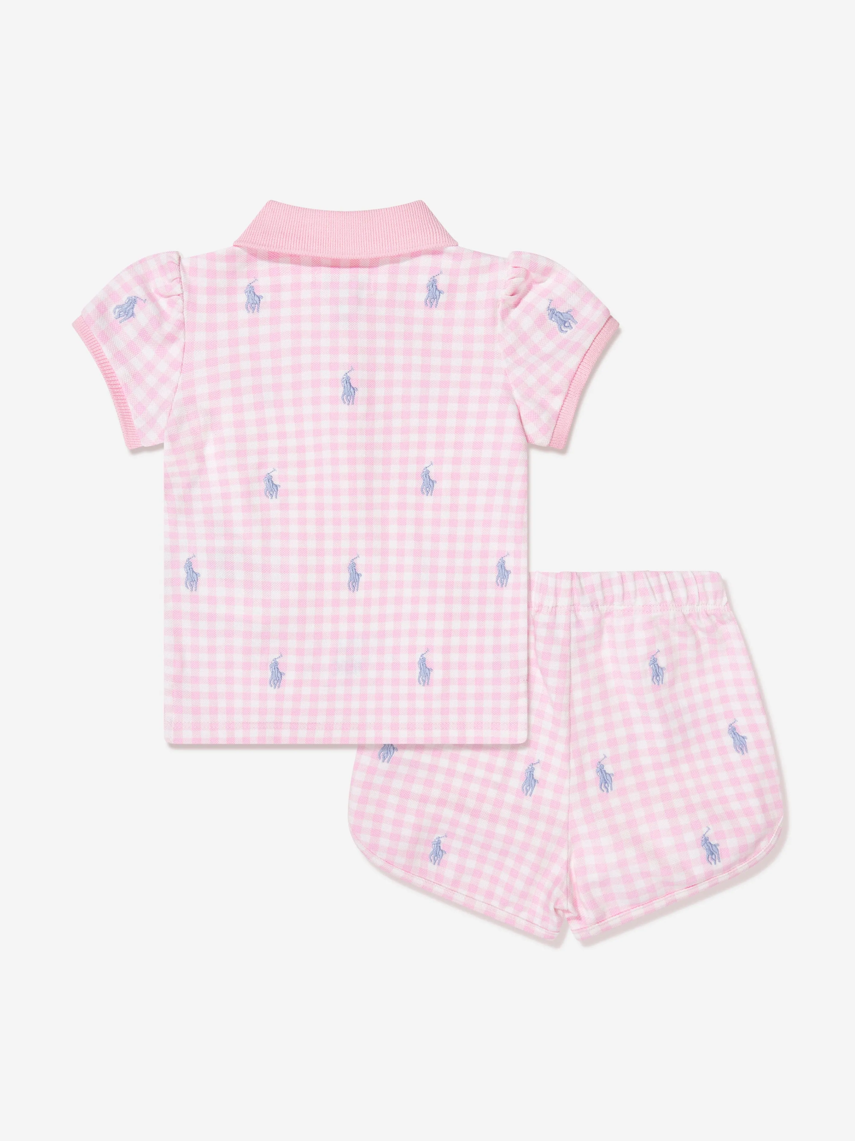 Ralph Lauren Baby Girls Logo Short Set in Pink