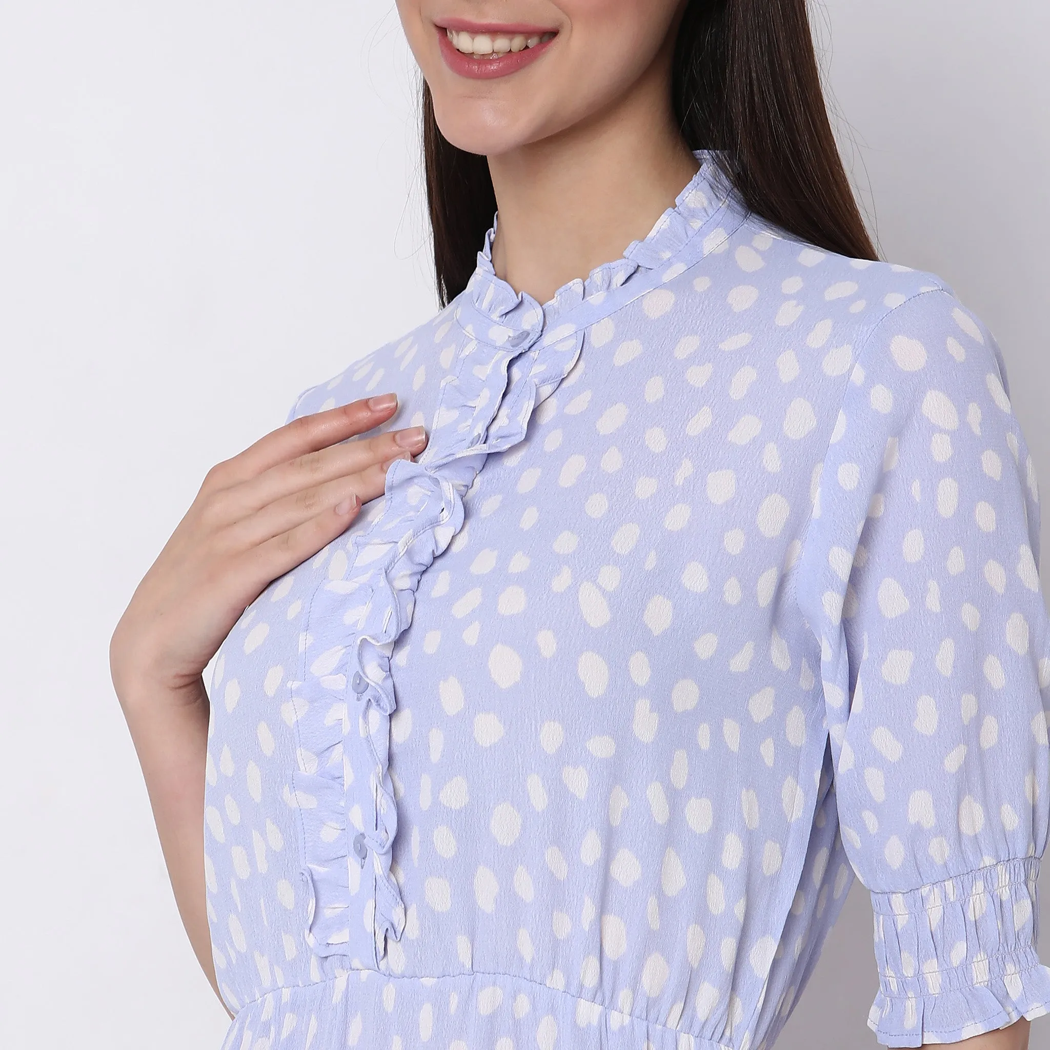 Regular Fit Polka Dot Dress