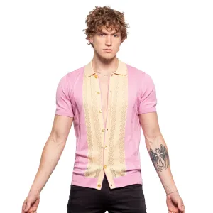 The Tony Knit Short Sleeve Shirt - Pink Creme