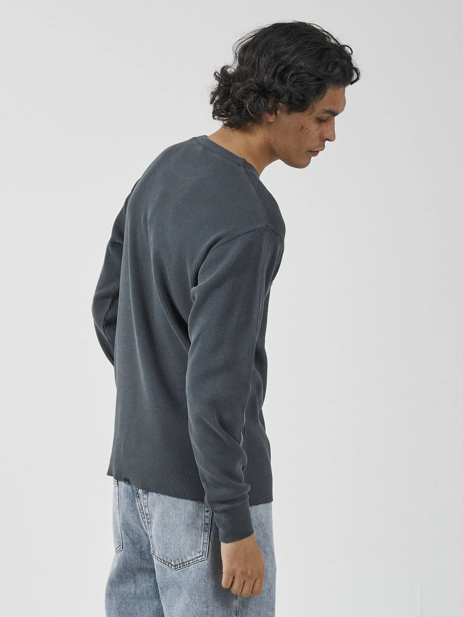 Thrills Union Waffle Long Sleeve - Petrol