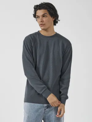 Thrills Union Waffle Long Sleeve - Petrol